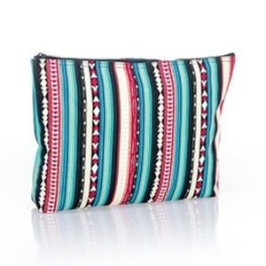Thirty One Zipper Pouch Southwest Stripe NEW